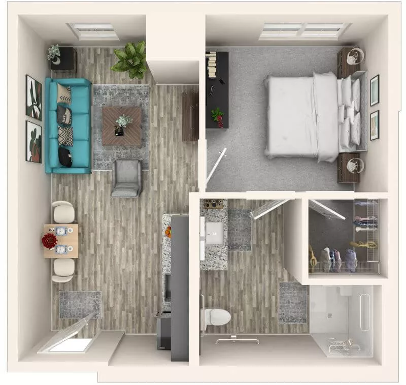 Assisted Living One bedroom Floorplan Bismarck