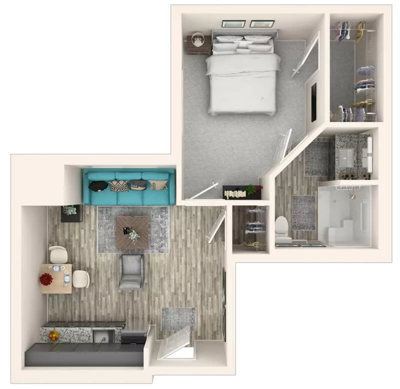 Assisted Living One Bedroom Floorplan Caryota