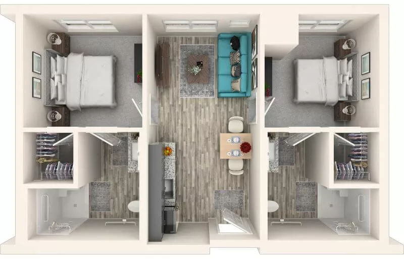 Assisted Living Two Bedroom Floorplan Carpentaria