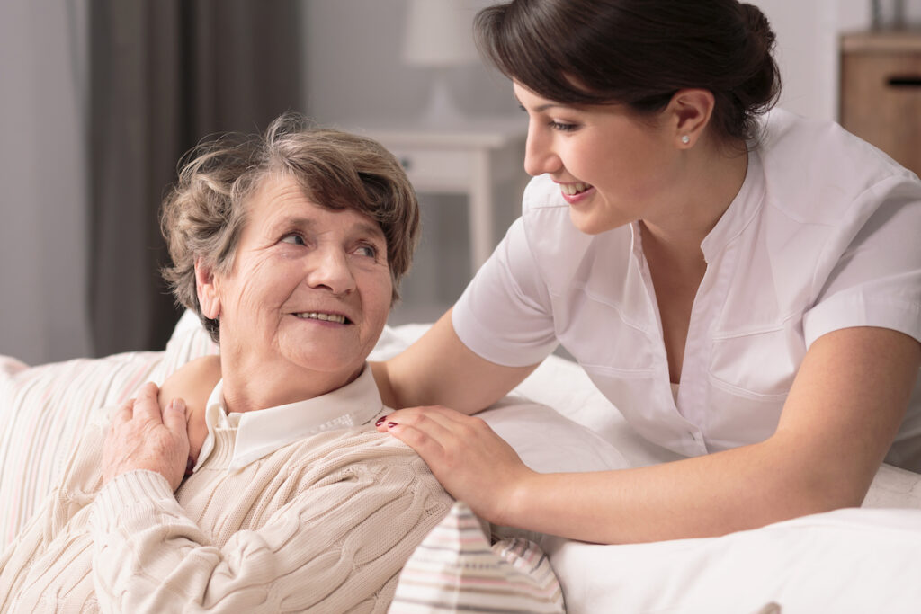 Senior Woman and Caregiver_Assisted Living